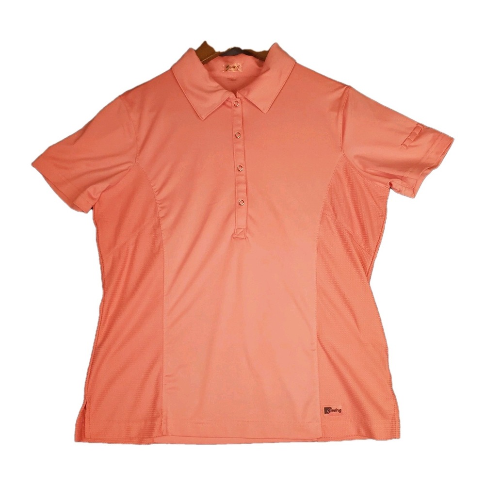 Bette & Court M Swing Salmon Colored Golf Polo Shirt With Tee Holder In Sleeve‎